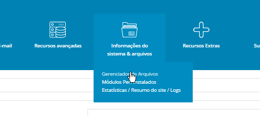 Painel de Controle DirectAdmin Gerenciador de Arquivos
