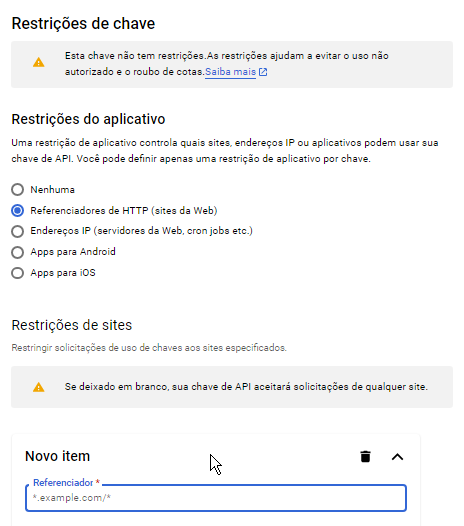 Restrições de chave