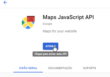 Ativar Maps JavaScript API