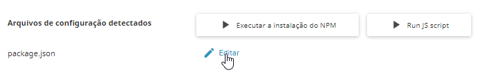 Editando package.json pelo Setup Node,js - DirectAdmin